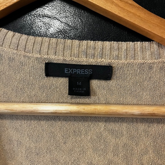 Express Cardigan Sweater Women Medium Button Up 3/4 Sleeve Cotton Cashmere - Picture 2 of 2